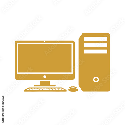 Desktop computer system with monitor keyboard and mouse
