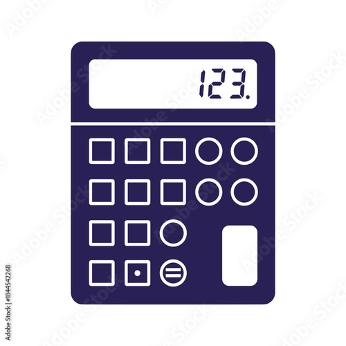 Simple calculator icon with display screen showing numbers