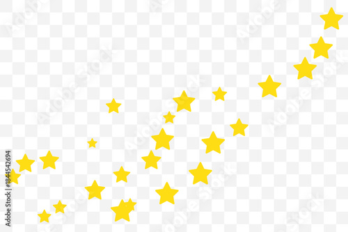 Yellow stars on transparent background