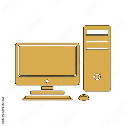 Desktop computer system with monitor and accessories