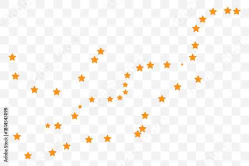 Golden star dust trail vector background, elegant glitter sparkle, shining gold stars scatter minimal decorative wavy line border design for celebration, Christmas, new year, luxury party events