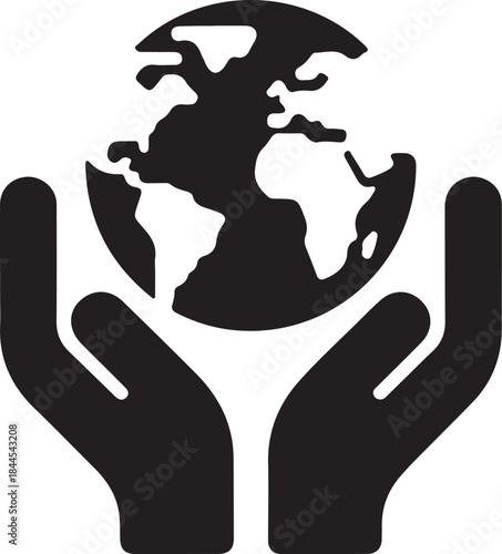 Black and white hands holding a globe