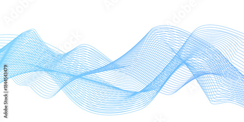 Abstract blue gradient line technology business wavy background. minimal paper waves flow line. minimal paper grid web smooth line. digital vector web soundwave pattern texture.