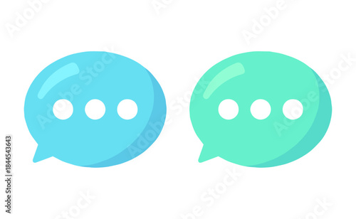 “chat bubble icon with typing dots, minimal vector communication design”

