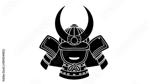 stylized samurai helmet icon a symbol of japanese warrior tradition and strength