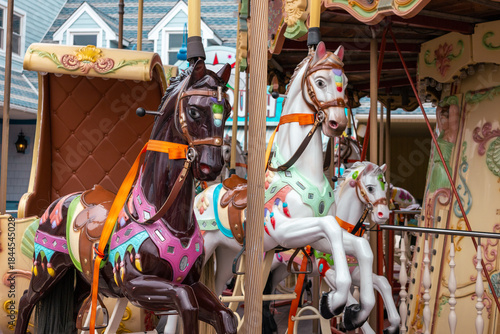 Carousel Horses in Bright Colors