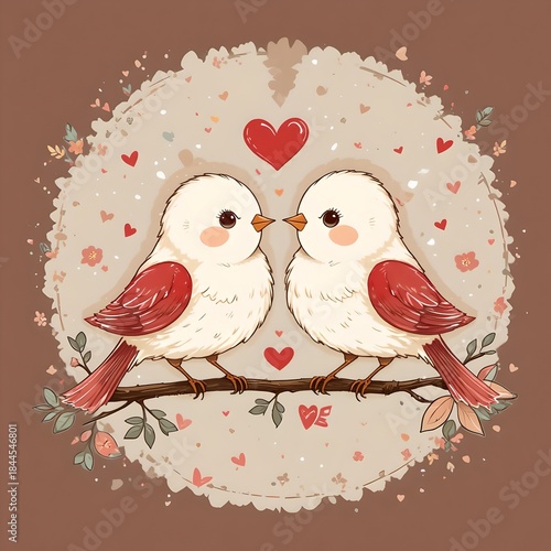 two birds love on valentines 