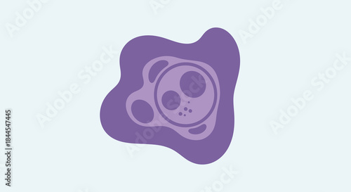Microscopic View of a Purple Cell or Organism with Internal Structures