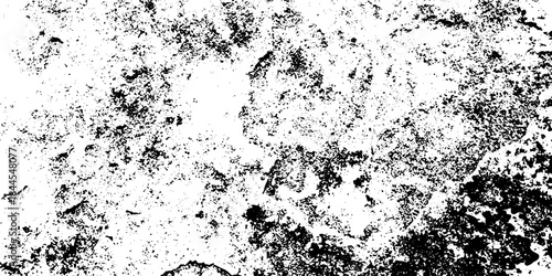 Distressed urban overlay spotted concrete grain surface grainy noise rust wall grunge black splatter and white background. damaged chalk crack rough ink wall texture.