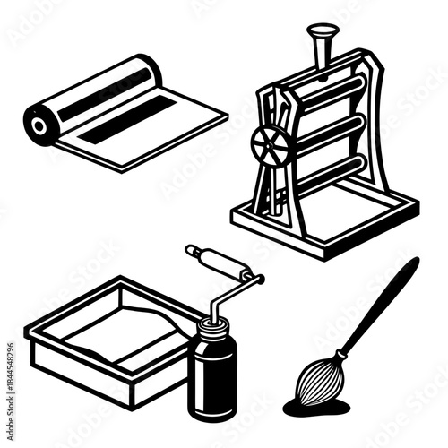Printing press tools and ink application objects publishing