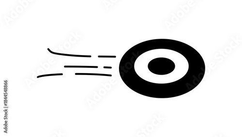 Frisbee symbol, black isolated silhouette