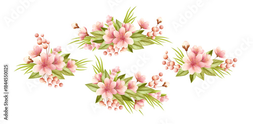 Realistic spring flowers in vibrant colors create an elegant floral bouquet illustration with white background perfect for romantic greeting cards and wedding designs