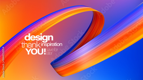 Design You Inspiration with Colorful Ribbon Loop. Vibrant Gradient Abstract S...