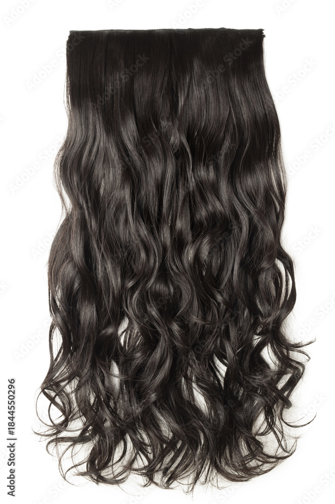 Fototapeta premium clip in wavy dark brown synthetic hair wigs