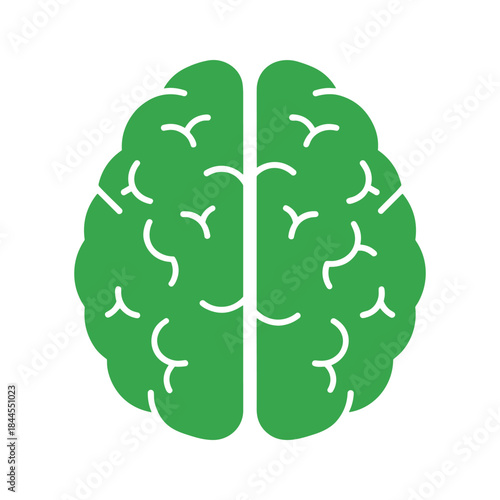 Simple green brain illustration
