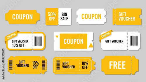 Collection of various coupons, vouchers, and discounts, highlighting savings and promotions