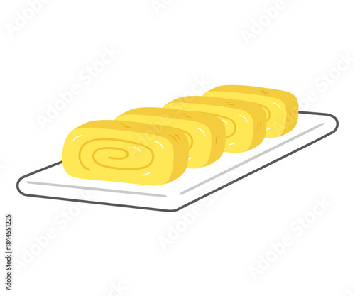 皿に乗せた卵焼き