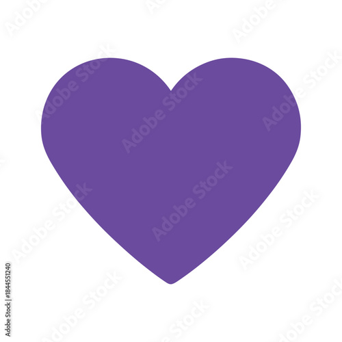 Purple heart symbol on white background