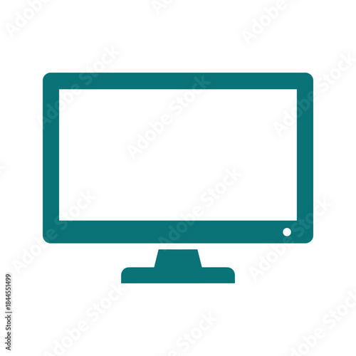 Simple computer monitor icon on white background