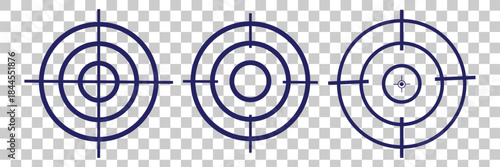 Bullseye pointer icon logo in stroke lines collection