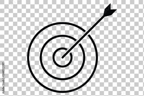 Gun target icons in minimalistic thin line strokes designs