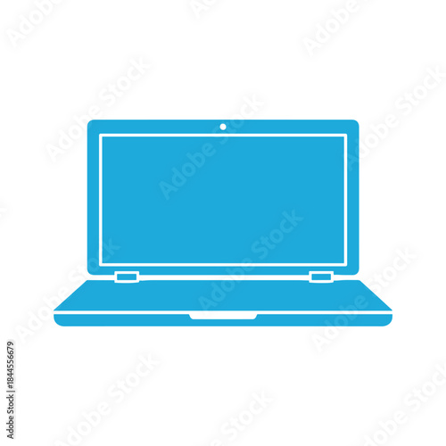 Laptop computer icon in blue color