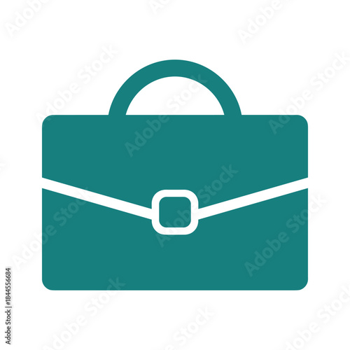 Simple green briefcase icon
