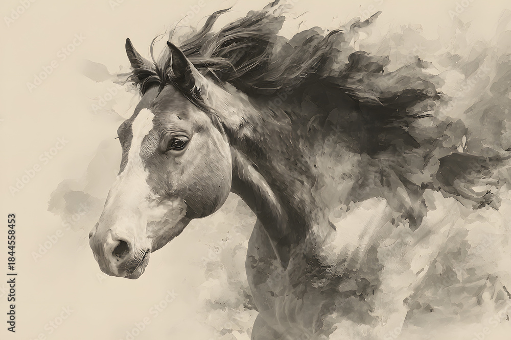 Obraz premium 2026 year of the horse ink art for lunar new year chinese zodiac