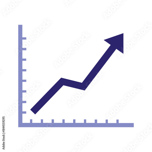 Graph showing upward trend with arrow