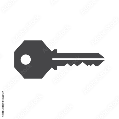 Simple black key icon on white background