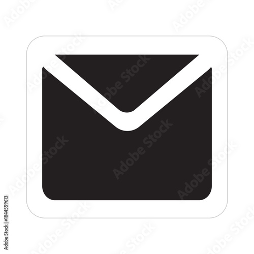 Illustration Vector of Email icon with envelope and flap | Glyph Icon