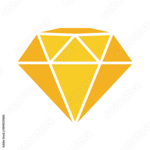 Bright yellow diamond icon on white background