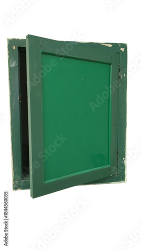 Wallpaper Mural A green wooden window frame covered in glass, isolated on a transparent background. Ideal for architectural mockups, vintage home designs, renovation concepts, and rustic visual projects. Torontodigital.ca
