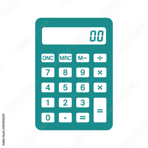 Simple green calculator with white buttons and numbers