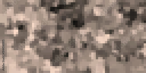 Pixelated Abstract Mosaic in Sepia Tones Featuring Irregular Blocks of Light and Dark Brown Shades for a Retro or Distressed Look