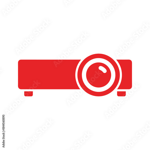 Red projector icon on white background