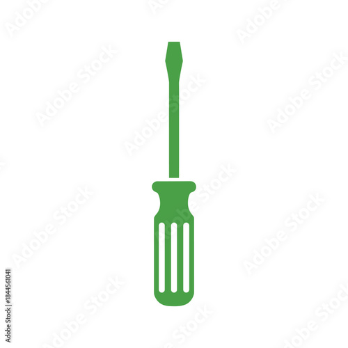 Green screwdriver icon on white background