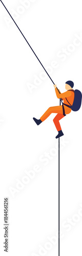 Adventurer rappelling extreme heights successfully