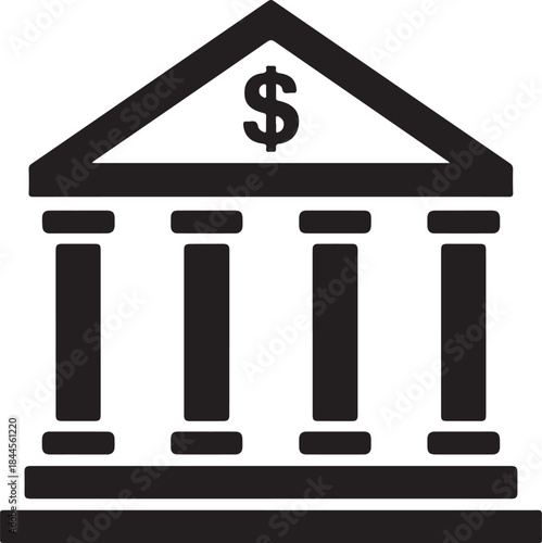 Bank building vector icon