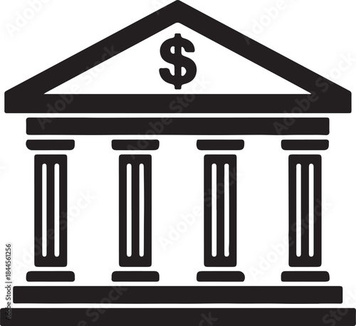Bank building vector icon