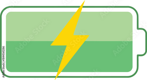 Green battery icon with yellow lightning bolt symbol