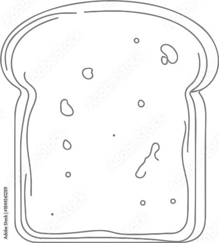 Slice of bread outline vector icon illustration