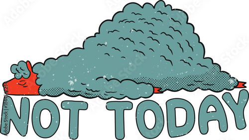 Not Today Funny Alpaca Attitude T-Shirt Design