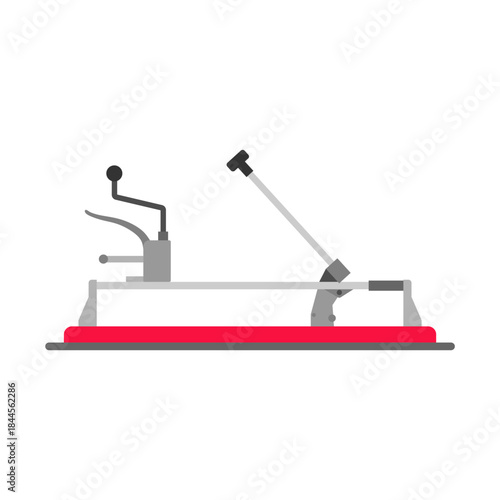 manual tile cutter tool for scoring and snapping ceramic floor tiles, flat design vector illustration.a manual equipment for cutting tiles with a wheel blade, used in construction and repair jobs