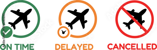 Flight Status Icons Set