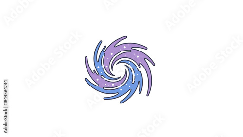 Abstract Swirling Vortex Design with Purple and Blue Hues and Small White Dots