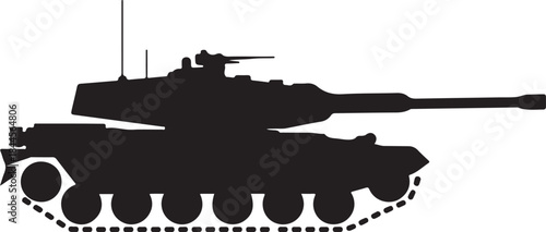 Military tank logo silhouette vector illustration, battle tank silhouette vector