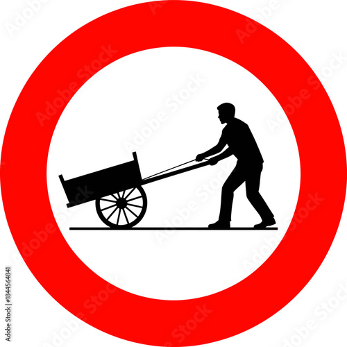 No Handcarts or Hand-Propelled Vehicles Traffic Sign