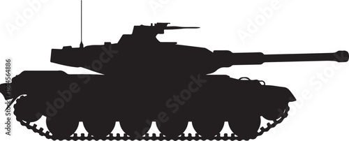 Military tank logo silhouette vector illustration, battle tank silhouette vector