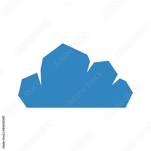 Blue cloud shape icon on white background